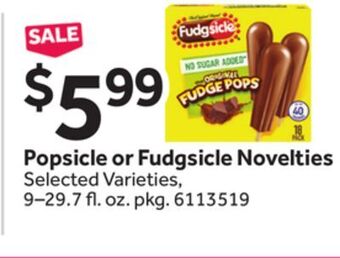 Stop&Shop Popsicle or fudgsicle novelties offer