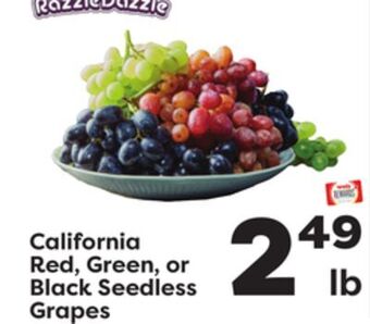 Weis Markets California red, green, or black seedless grapes offer