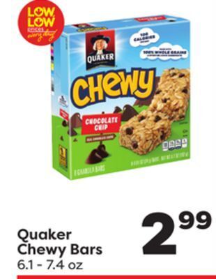 Weis Markets Quaker chewy bars offer