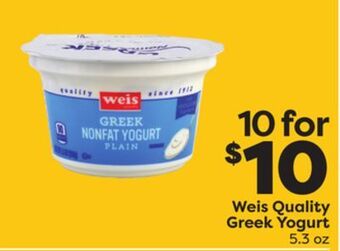 Weis Markets Weis quality greek yogurt offer