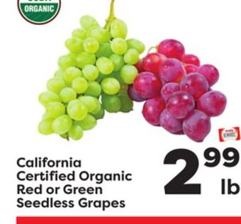 Weis Markets Red or green seedless grapes offer