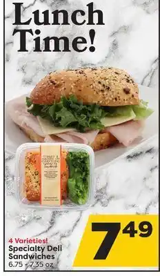 Weis Markets Specialty deli sandwiches offer
