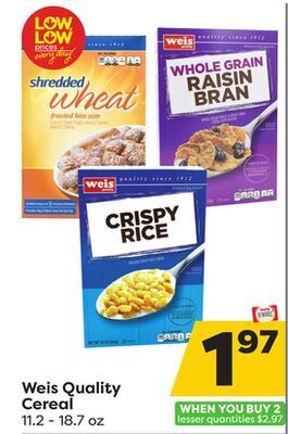 Weis Markets Weis quality cereal offer