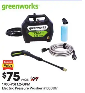 Lowe's 1700 1.2-gpm electric pressure washer offer