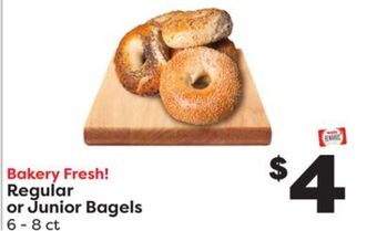 Weis Markets Regular or junior bagels offer