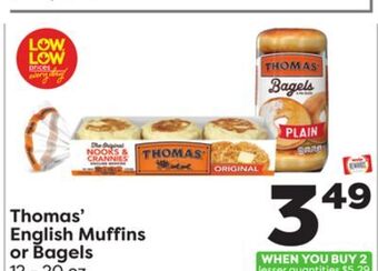 Weis Markets Thomas' english muffins or bagels offer