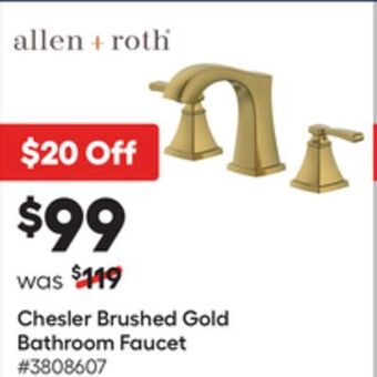 Lowe's Chesler brushed gold bathroom faucet offer