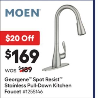 Lowe's Georgene™ spot resist™ stainless pull-down kitchen faucet offer