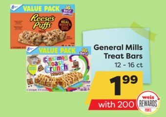 Weis Markets General mills treat bars offer