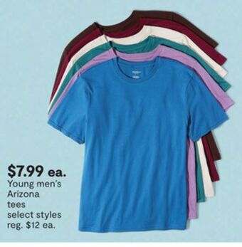 JC Penney Young men's arizona tees offer