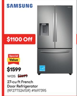 Lowe's 27-cu ft french door refrigerator offer