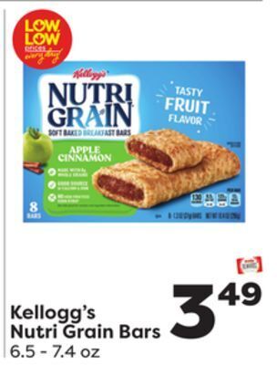 Weis Markets Kellogg's nutri grain bars offer