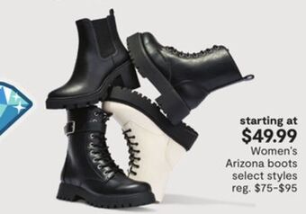 JC Penney Women's arizona boots offer
