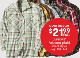 JC Penney Juniors' arizona plaid offer