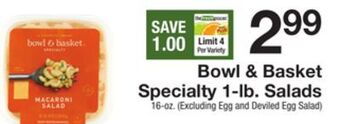 The Fresh Grocer Specialty 1-lb. salads offer
