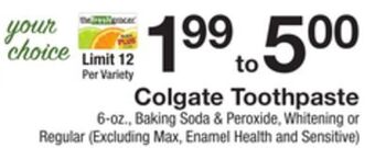 The Fresh Grocer Toothpaste offer