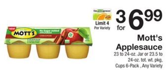 The Fresh Grocer Applesauce offer