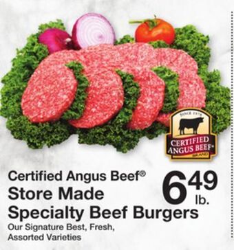 The Fresh Grocer Store made specialty beef burgers offer
