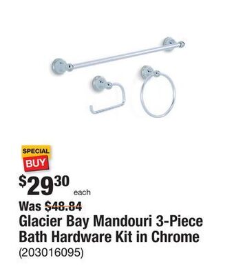 The Home Depot Glacier bay mandouri 3-piece bath hardware kit in chrome offer