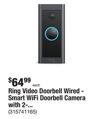 The Home Depot Ring video doorbell wired - smart wifi doorbell camera with 2-way talk, night vision and motion detection offer