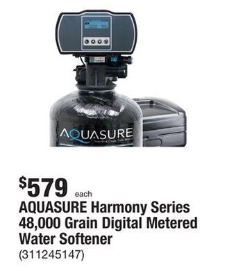 The Home Depot Aquasure harmony series 48,000 grain digital metered water softener offer