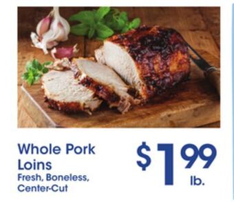 Price Rite Whole pork loins offer