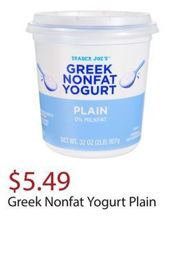 Trader Joe's Greek nonfat yogurt plain offer