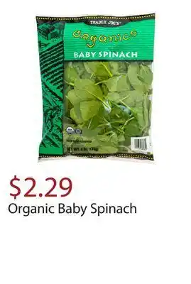 Trader Joe's Organic baby spinach offer