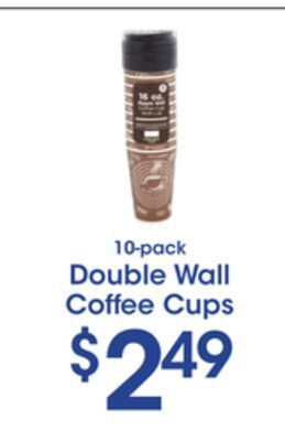 Price Rite Double wall coffee cups offer