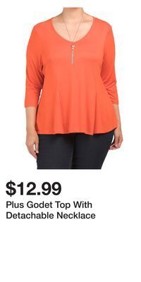 TJ Maxx Plus godet top with detachable necklace offer