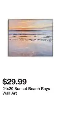 TJ Maxx 24x20 sunset beach rays wall art offer