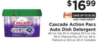 ShopRite Action pacs auto dish detergent offer