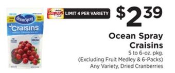 ShopRite Craisins offer