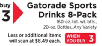 ShopRite Sports drinks 8-pack offer
