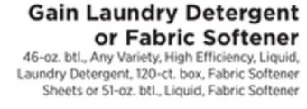 ShopRite Laundry detergent or fabric softener offer