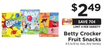 ShopRite Fruit snacks offer