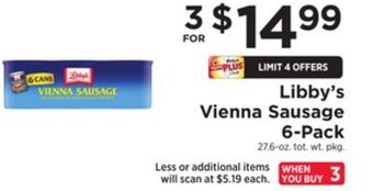 ShopRite Vienna sausage 6-pack offer