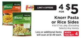 ShopRite Pasta or rice sides offer