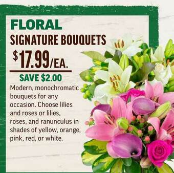 Central Market Floral Signature Bouquets offer