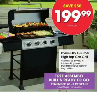 Fred Meyer Dyna-glo 4-burner High Top Gas Grill offer