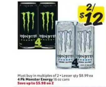 Winn Dixie 4 Pack Monster Energy offer