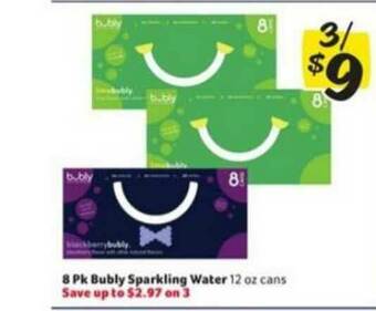 Winn Dixie 8 Pk Bubly Sparkling Water offer
