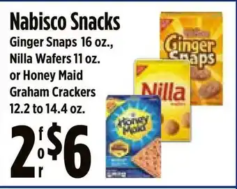 KTA Super Stores Nabisco Snacks Ginger Snaps Nilla Wafers Or Honey Maid Graham Crackers offer