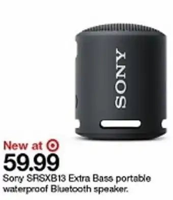 Target Sony SRSXB13 Extra Bass Portable Waterproof Bluetooth Speaker offer