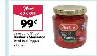 Grocery Outlet Dunbar's Marinated Rstd Red Pepper offer