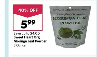 Grocery Outlet Sweet Heart Org Moringa Leaf Powder offer
