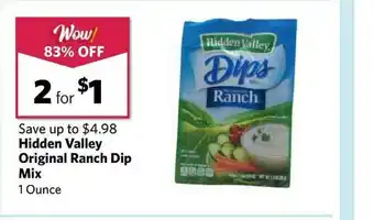 Grocery Outlet Hidden Valley Original Ranch Dip Mix offer