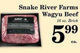 Harvest Foods Snake River Farms Wagyu Beef offer