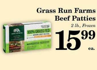 Harvest Foods Grass Run Farms Beef Patties offer