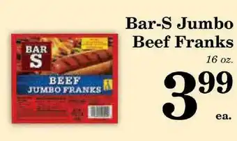 Harvest Foods Bar-s Jumbo Beef Franks offer
